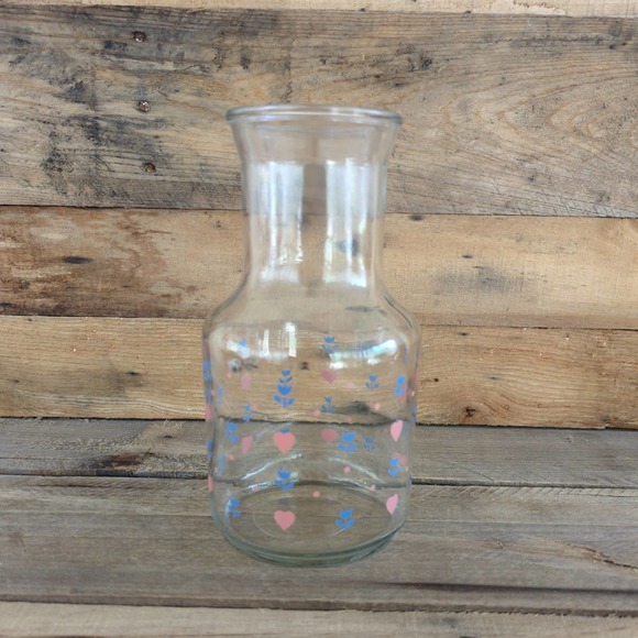 Vintage Libbey of Canada Country Hearts and Tulips glass juice carafe - Picture 1 of 7